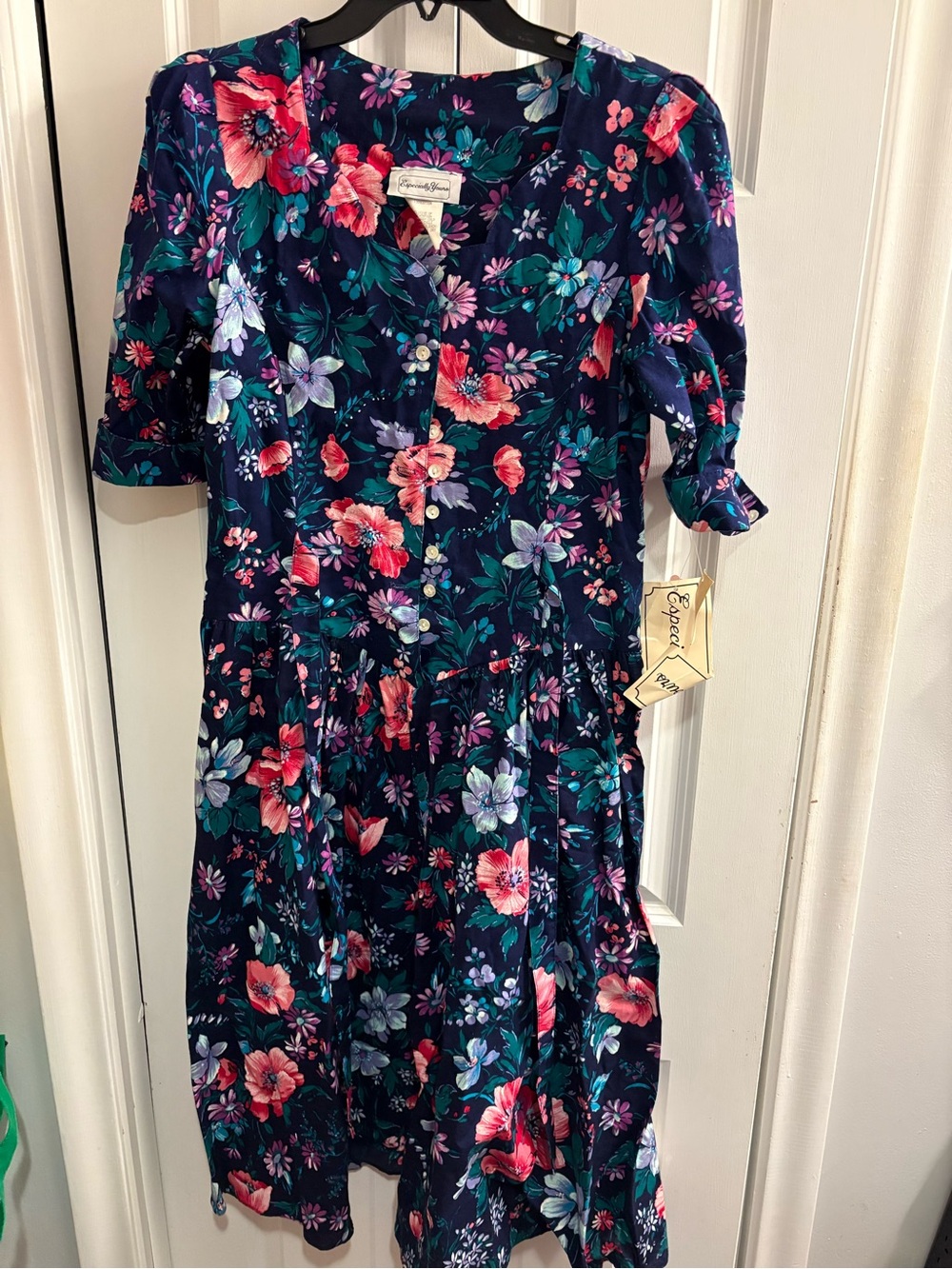 VTG‎ Rare Editions Dress Women size 9 juniors Floral Lace Cottagecore